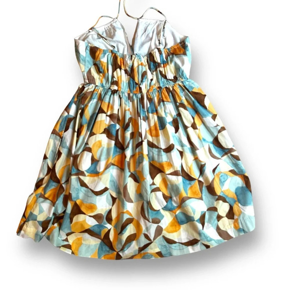 Abercrombie & Fitch Abstract Printed Dress Strappy Size Medium Brown Orange Blue - Picture 12 of 16